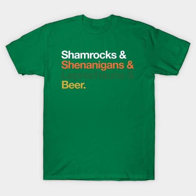 Shamrocks Shenanigans Leprechaun Beer Shirt St Patricks Day T-Shirt by vo_maria